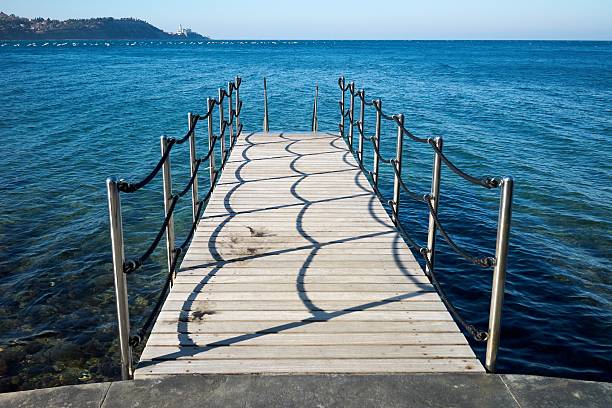 Pier on the lake Balaton in the morning, Hungary