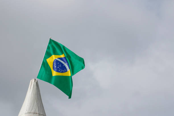 istock Flag of Brazil swayed by the wind 979329168