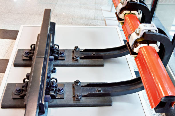 istock Model of electric contact rail metro 979330242