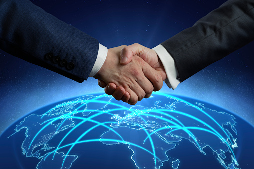 Handshake, Business, Global, Finance, World Map
