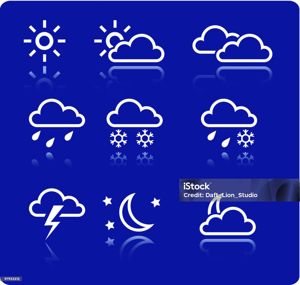 Wetter-icons (Vektor - Lizenzfrei Bedeckter Himmel Vektorgrafik