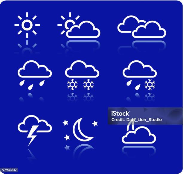 Vetores de Vetor Ícones De Previsão e mais imagens de Calor - Calor, Chuva, Chuva congelada