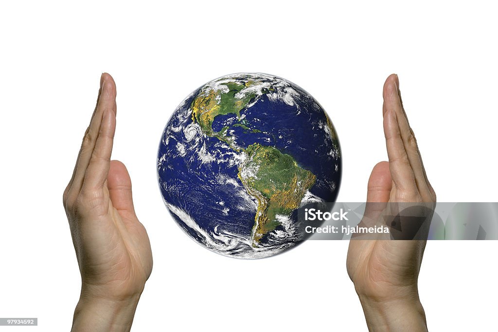 Earth между двумя руками 2 - Стоковые фото Атлантический океан роялти-фри