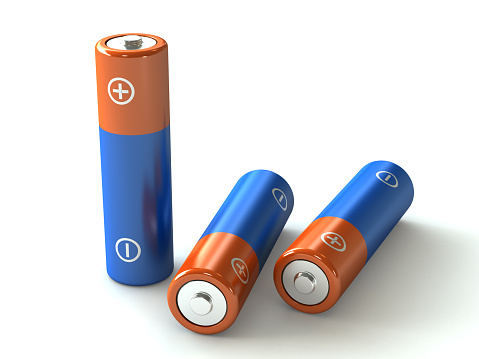 Two nine volt batteries on white background