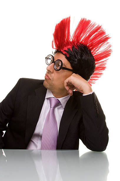 istock Funny businessman with a bored face 97935896