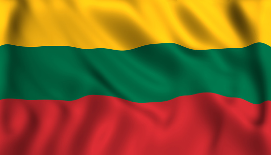 Bandera Lituania ondeando en el viento photo