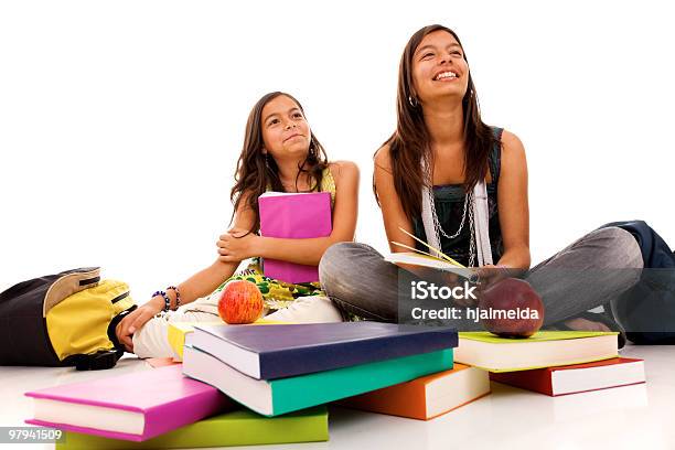 Two Young Student Sisters Stock Photo - Download Image Now - Student, Adolescence, Adult