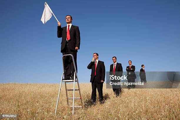 Get In Line To Fail Stock Photo - Download Image Now - Surrendering, Business, Raise the White Flag