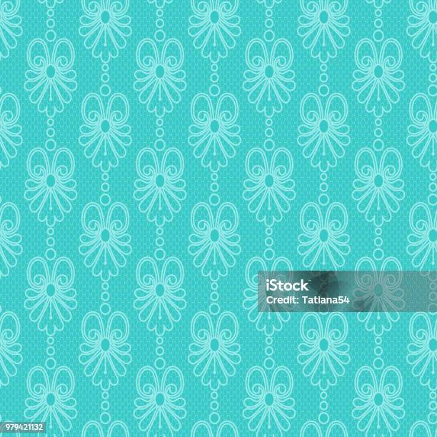 Turqiouse Pattern Simple Turquoise Lace Pattern Stock Illustration - Download Image Now - Art ...