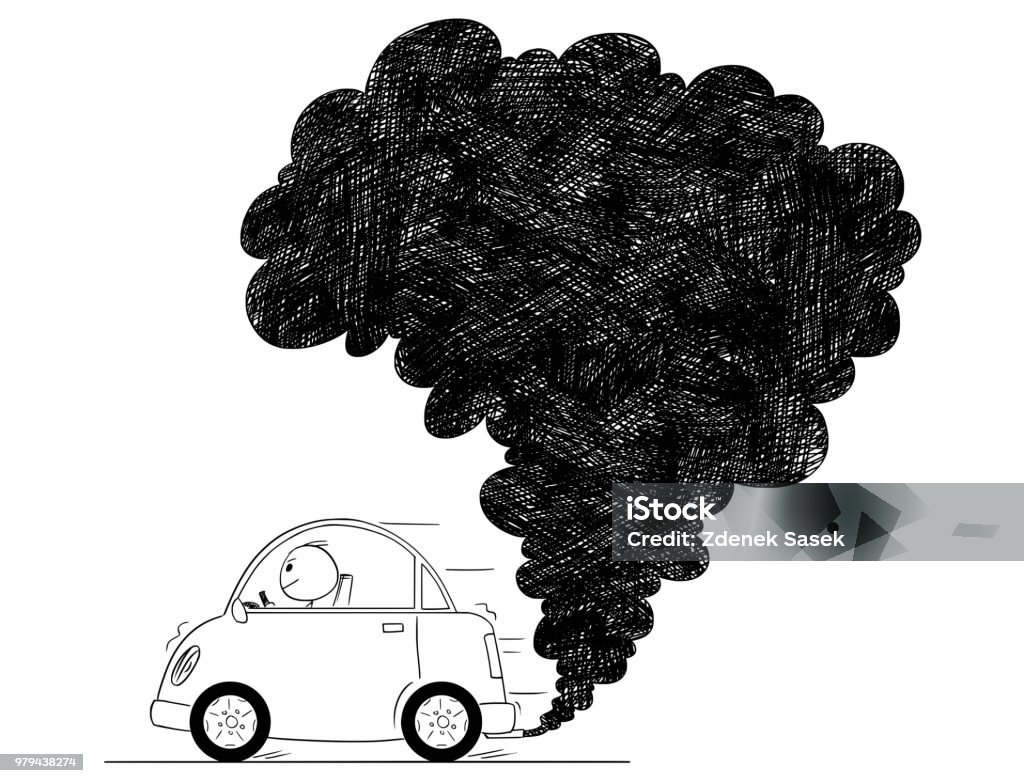 Vector Artistic Drawing Illustration Of Car Air Pollution Stock ...