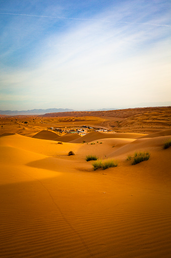 beduin desert camp at wahiba sands desert in the sultanate of oman.