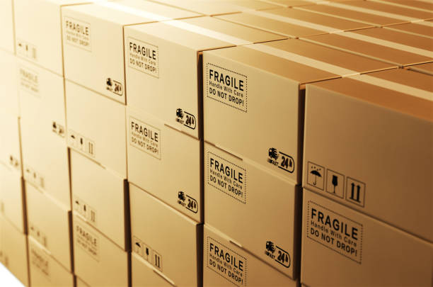 istock 3d cardboard boxes ,the concept of express logistics. 979452612