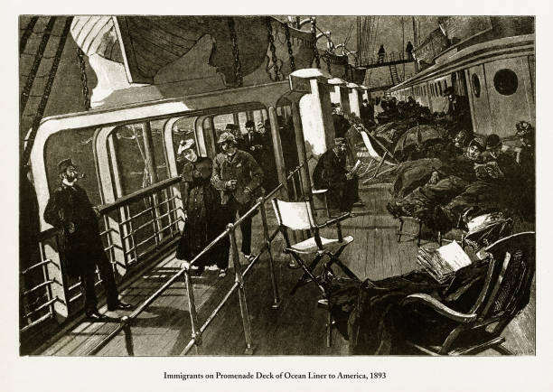 istock Immigrants on Promenade Deck of Ocean Liner to America, 1893 979468974