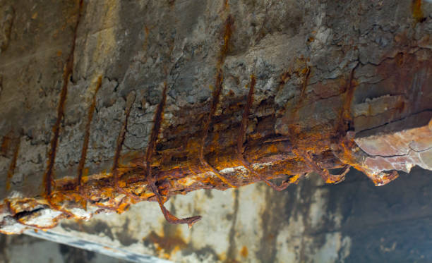 istock Damaged bridge support close - up transportatin concrete 979474468