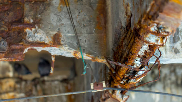istock Damaged bridge support close - up transportatin concrete 979474520