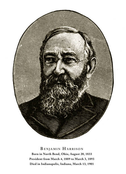 istock Benjamin Harrison, Engraved Portrait of President, 1888 979482494