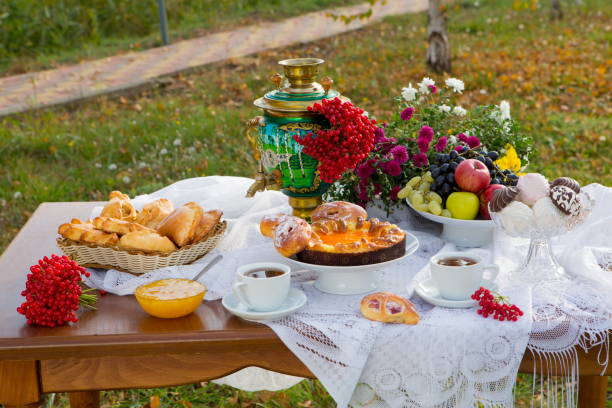 istock he samovar on the dacha table with pastries and fruits 979482770