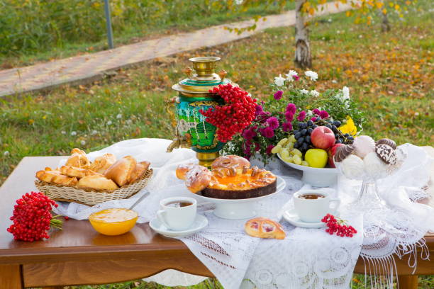 istock he samovar on the dacha table with pastries and fruits 979482782