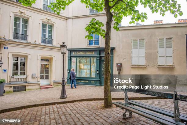 Place Emile Goudeau In Montmartre In Paris Stock Photo - Download Image Now - Le Bateau-Lavoir, Montmartre, City