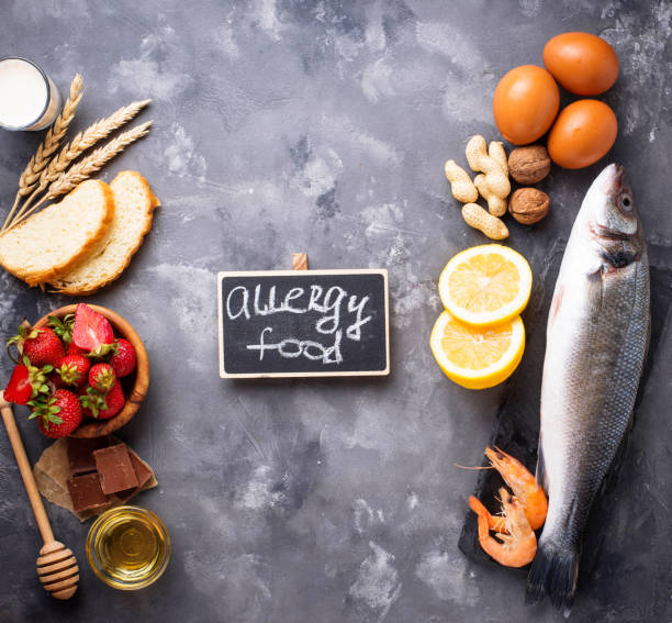 istock Allergy food concept. Assorted of allergic products 979492236