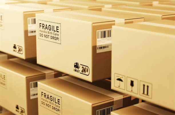 istock 3d cardboard boxes float in the air,The concept of express logistics. 979494324