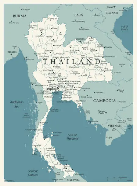 Vector illustration of 24 - Thailand - Vintage Murena Isolated 10