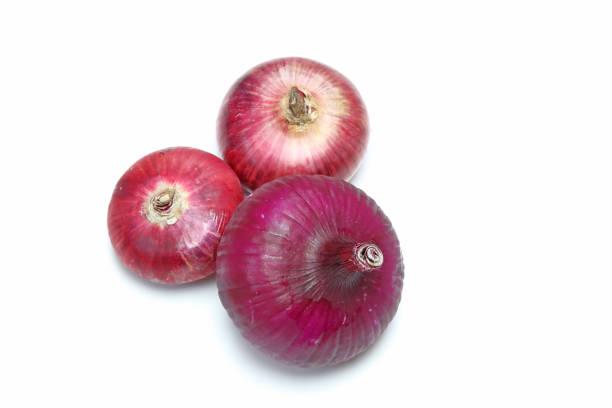 purple onions in a white background