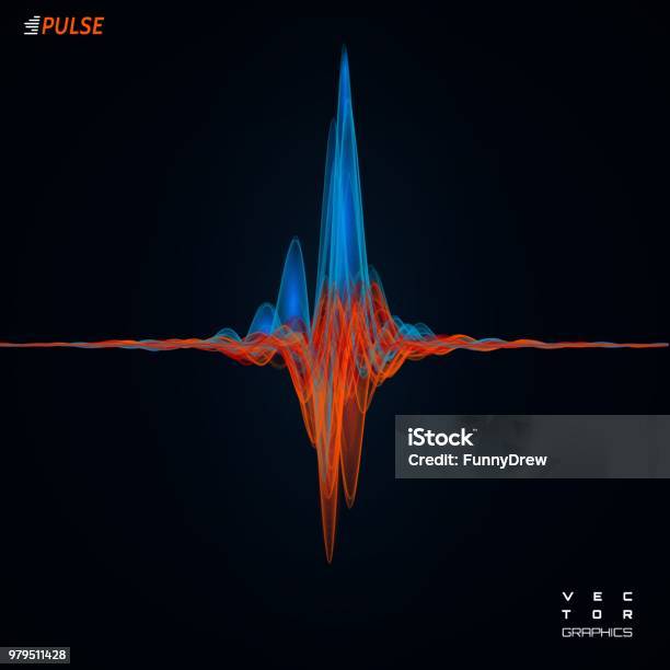 Vector Pulsation Signal Stock Illustration - Download Image Now - Blue ...