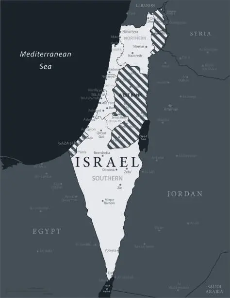 Vector illustration of 19 - Israel - Black Gray 10
