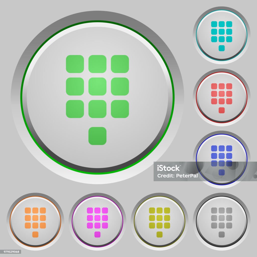 Push Button Bevel Dial Pad Push Buttons Stock Illustration - Download Image Now - At The ...