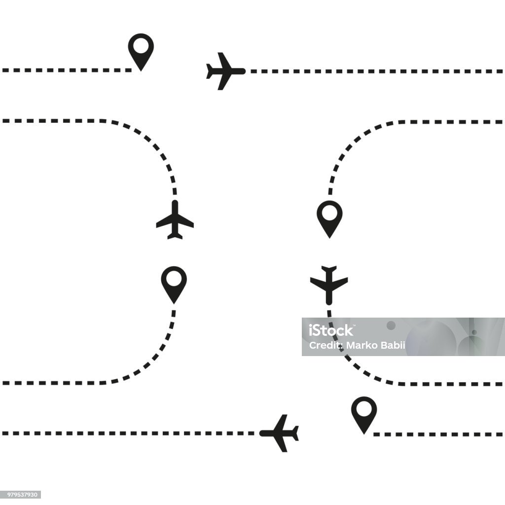 plane and its track vector icon Track - Imprint stock vector