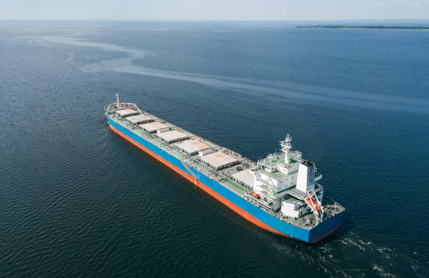 istock Cargo ship sailing in the sea 979543080