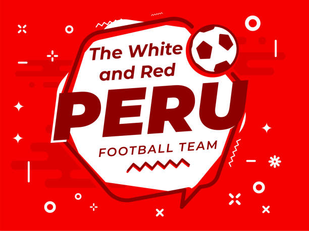 istock Speech Bubble PERU with icon football, soccer ball. Vector Illustration. 979558540
