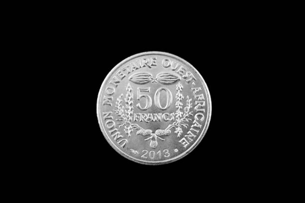 istock Silver 50 West African Franc coin 979562096