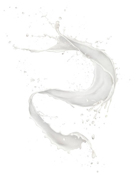 istock Abstract splash of milk isolated on white background. 979563008