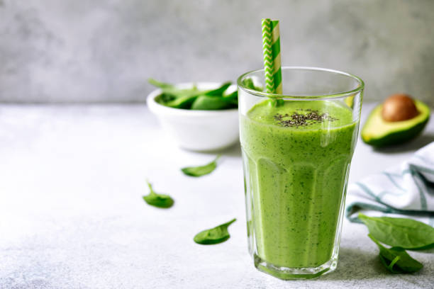 istock Green detox smoothie from avocado and baby spinach 979567622