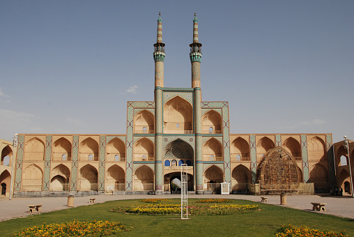 The Amir Chakhmaq Complex is a prominent structure in Yazd, Iran, noted for its symmetrical sunken alcoves.