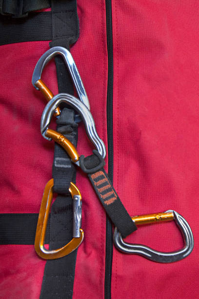 istock rock climbing carabiners and on bag 979576366
