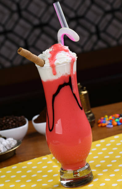 istock Red Fruit Juice on Whipped Cream 979579142