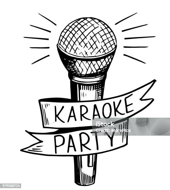 Microphone Sketch Hand Drawn Illustrtion Converted To Vector Stock Illustration - Download Image Now