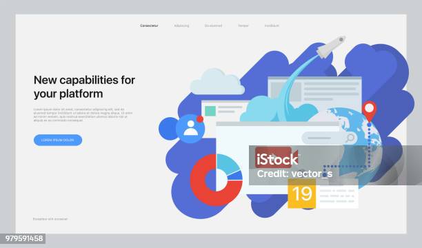 Design Of The Main Page Of The Site Stock Illustration - Download Image Now - Log On, Page, Abstract