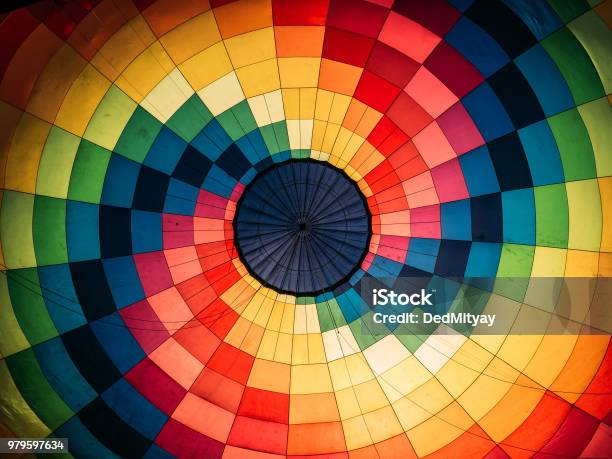 Abstract Background Inside Colorful Hot Air Balloon Stock Photo - Download Image Now