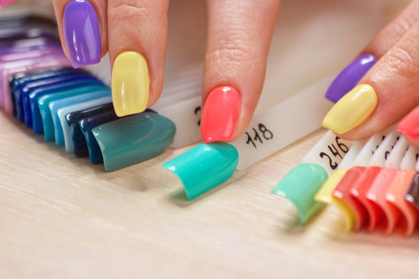 istock Summer bright colors female manicure. 979619888
