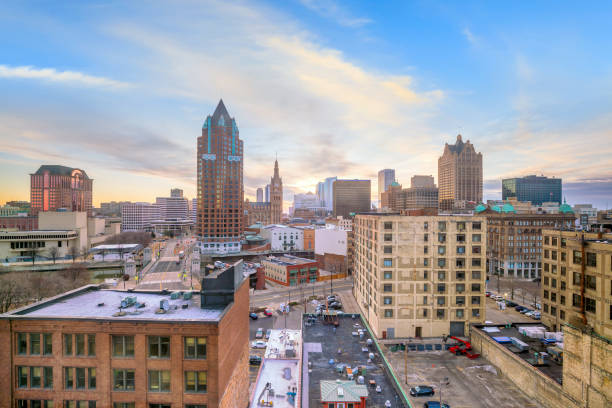 istock Downtown skyline with Buildings in Milwaukee USA 979620324