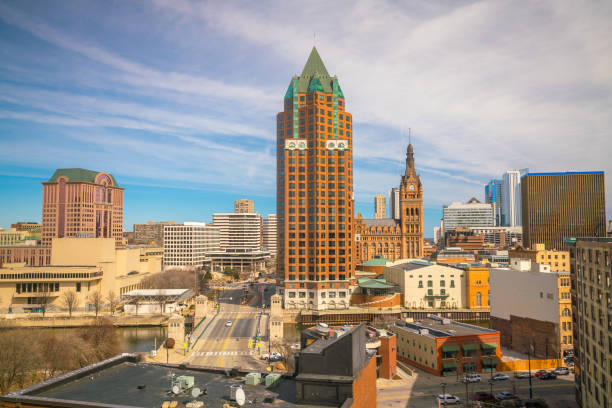 istock Downtown skyline with Buildings in Milwaukee USA 979620330