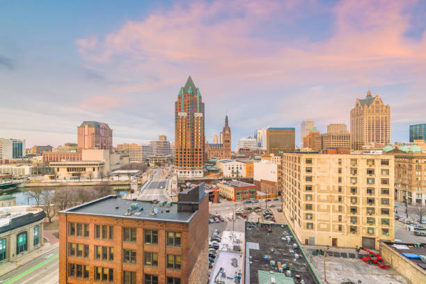 istock Downtown skyline with Buildings in Milwaukee USA 979620332
