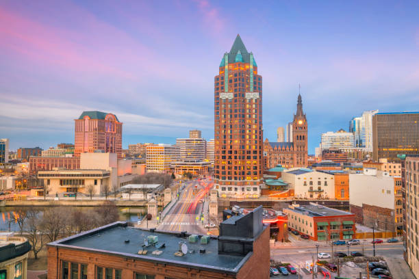 istock Downtown skyline with Buildings in Milwaukee USA 979620340