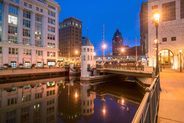 istock Downtown skyline with Buildings in Milwaukee USA 979620350