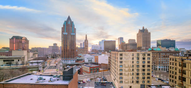 istock Downtown skyline with Buildings in Milwaukee USA 979620364