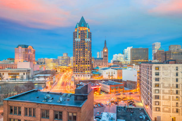 istock Downtown skyline with Buildings in Milwaukee USA 979620368